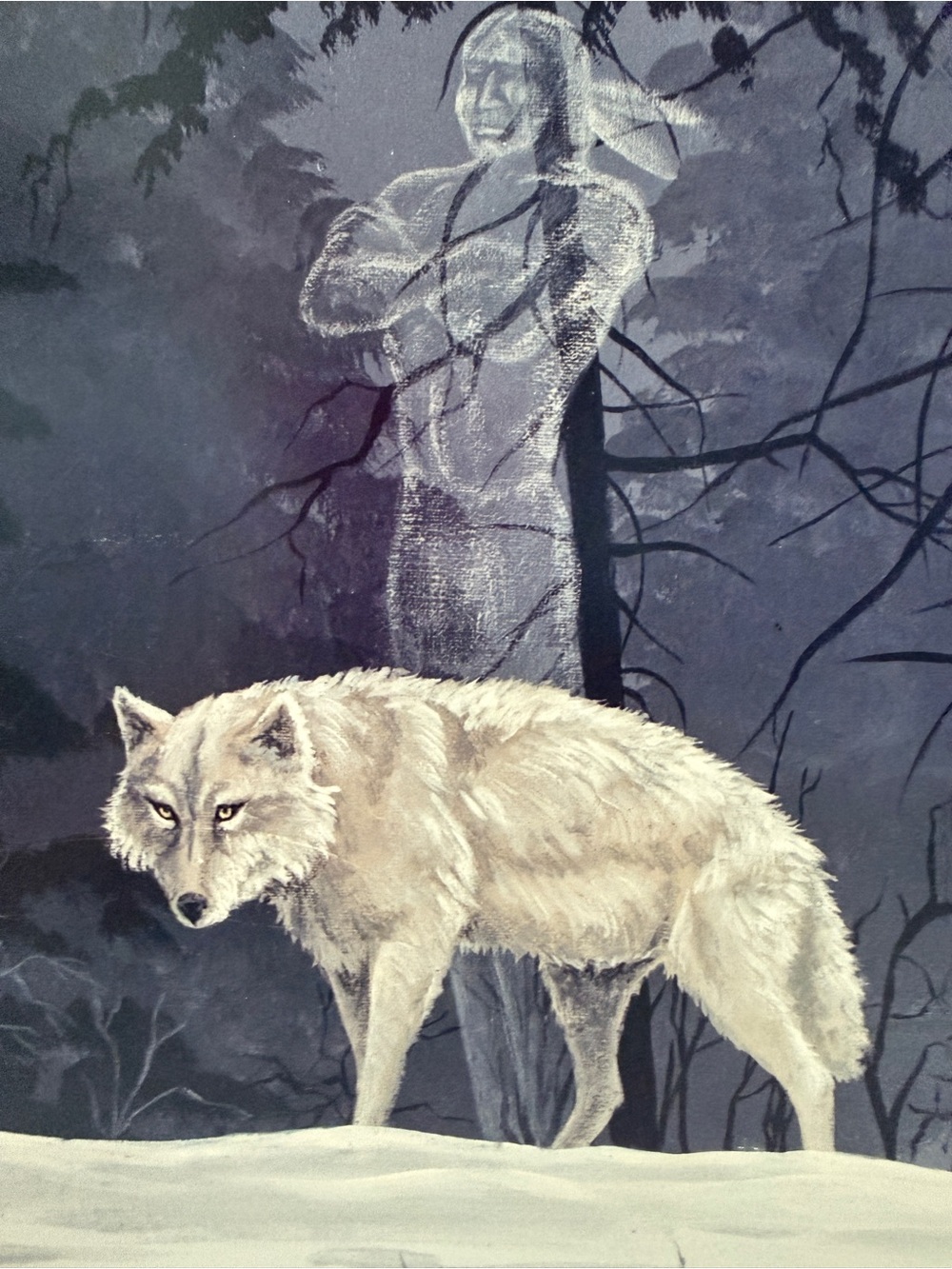 RARE MSM 1986 Marguerite Fields Artic "Spirit Wolf" Artist Signed Matted 233/300